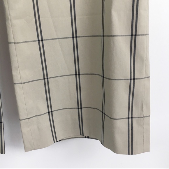 NWT Perry Ellis Womens Size 8 Black Tan Beige Windowpane Plaid Dress Work Pants - Picture 5 of 9